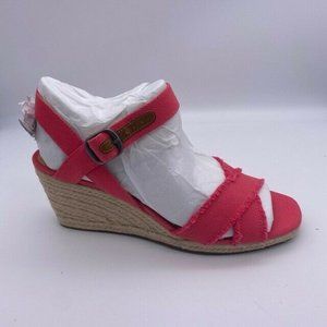 Lucky Brand Womens Calypso Coral Heavy Canvas Wedg
